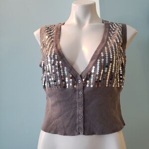 TORRID CROPPED SEQUIN SWEATER VEST